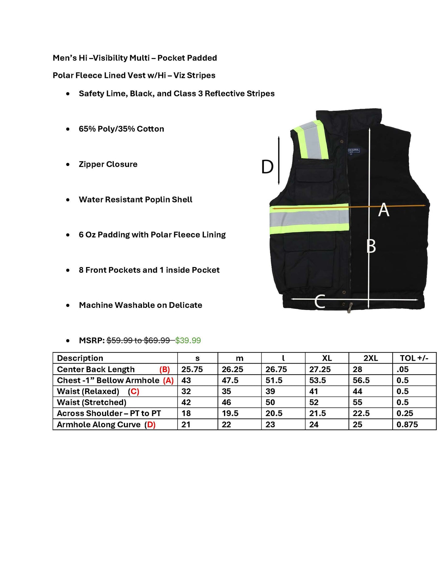 Puffer Hi-Viz Mesh Vest Black